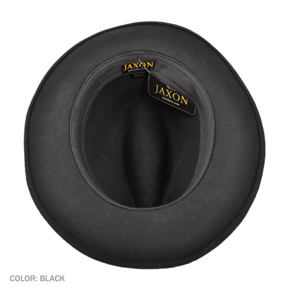 Jaxon Hats | Wholesale Pinch Crown Crushable Wool Felt Fedora Hat B2B Pre-Pack | B2B135000 | under | BLACK