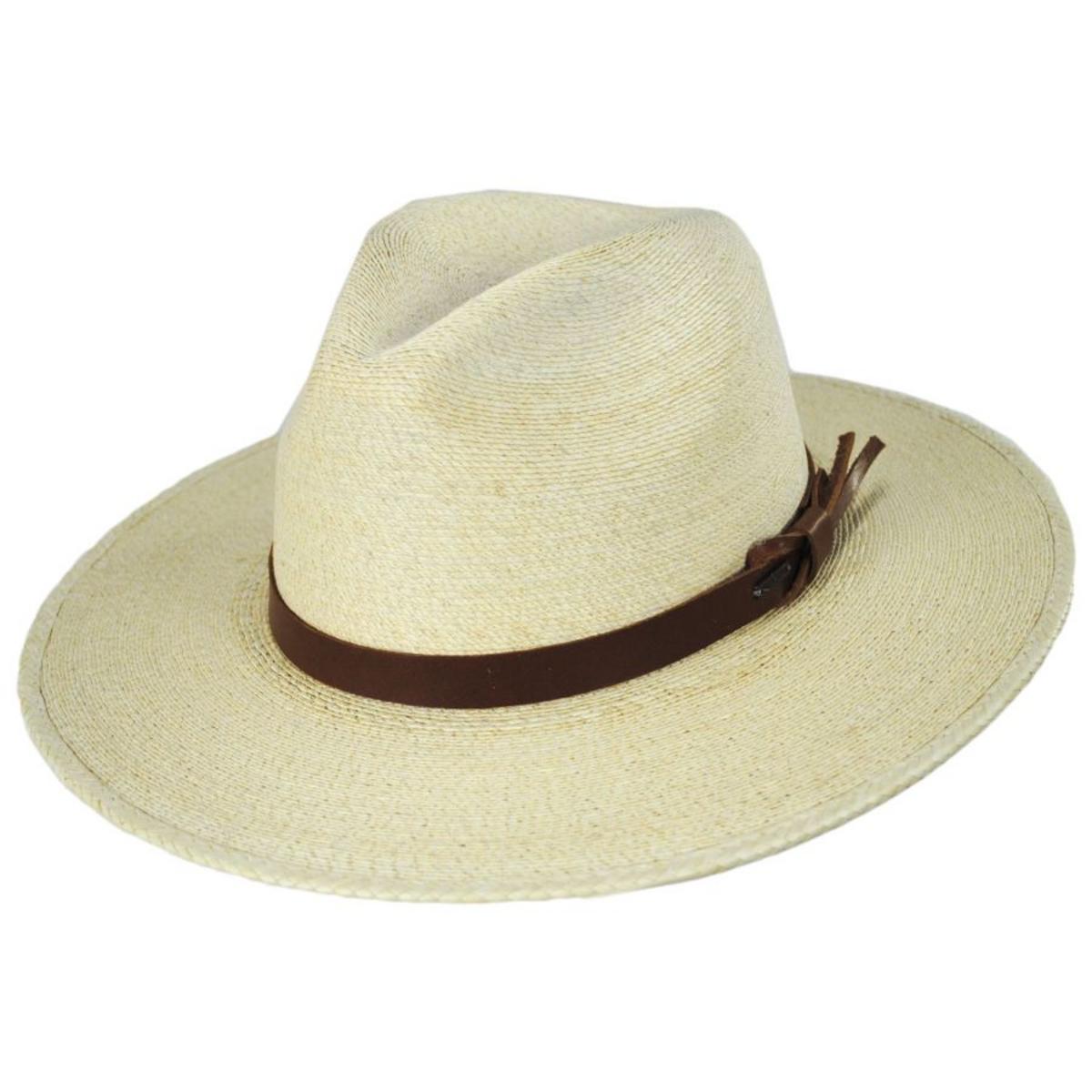 BRIXTON HATS | Field Proper Palm Straw Fedora Hat | 128337 | lead | NATURAL