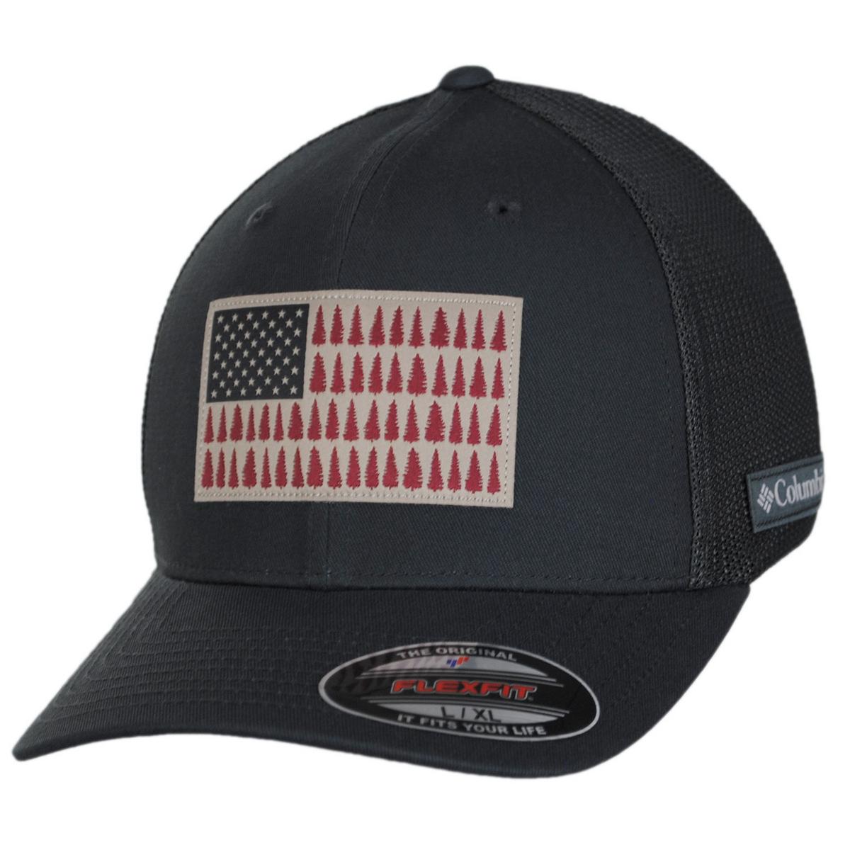Columbia Sportswear | Tree Flag Mesh Flexfit Fitted Baseball Cap | 400139 | lead | SHARK