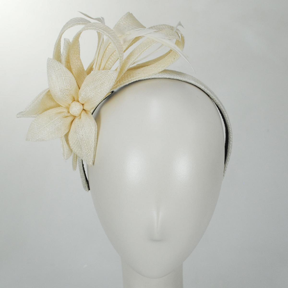 Kathy Jeanne | Jada Sinamay Straw Fascinator Hat | 122428 | front | IVORY
