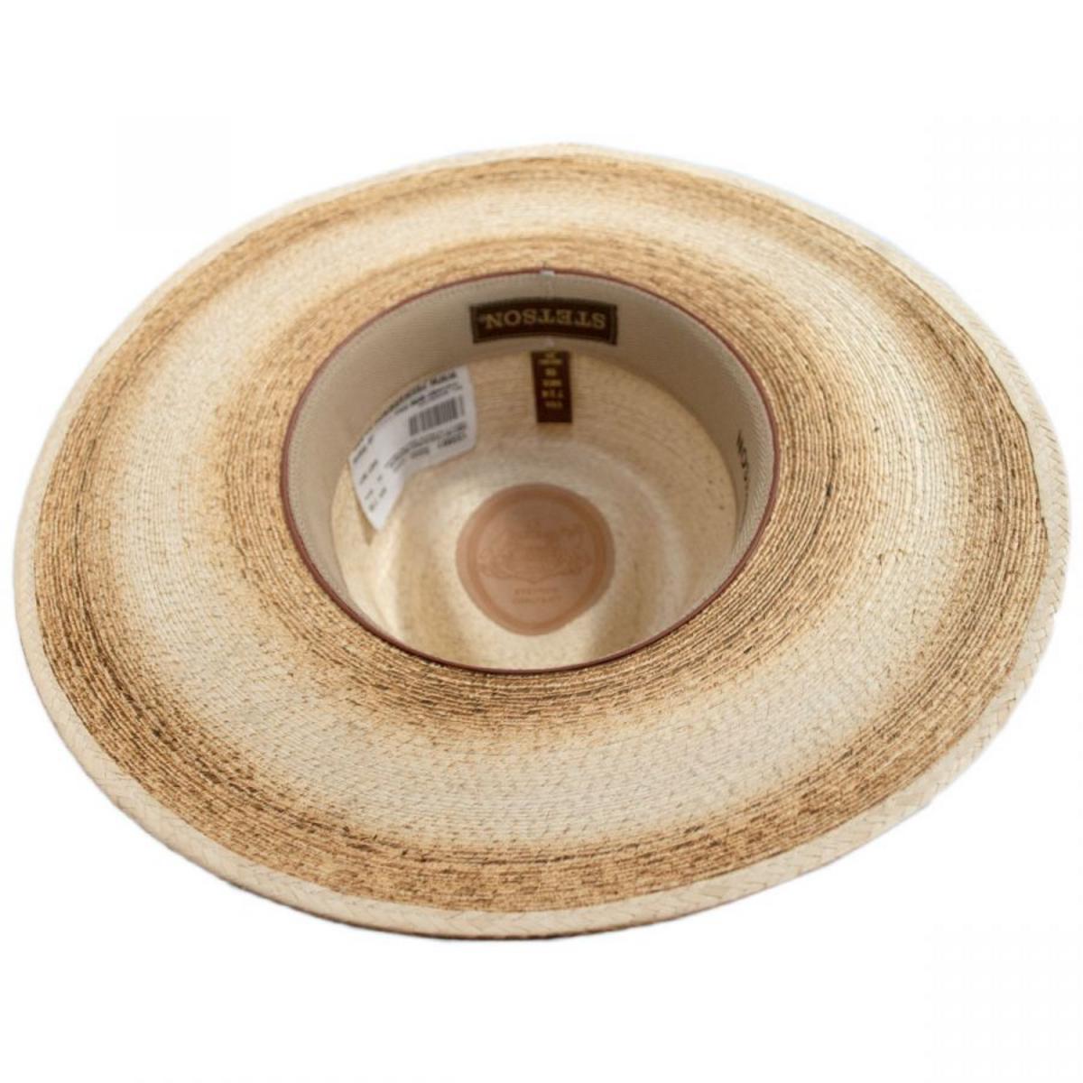 Stetson | Sandy Bay Palm Straw Outback Western Hat | 126977 | under | FLAMED/BURNED
