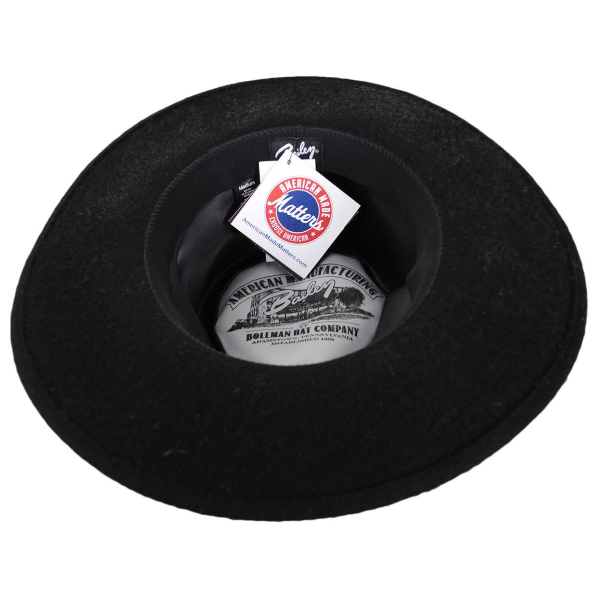 Bailey 1922 | Conlon Wool Felt Fedora Hat | 130391 | under | BLACK