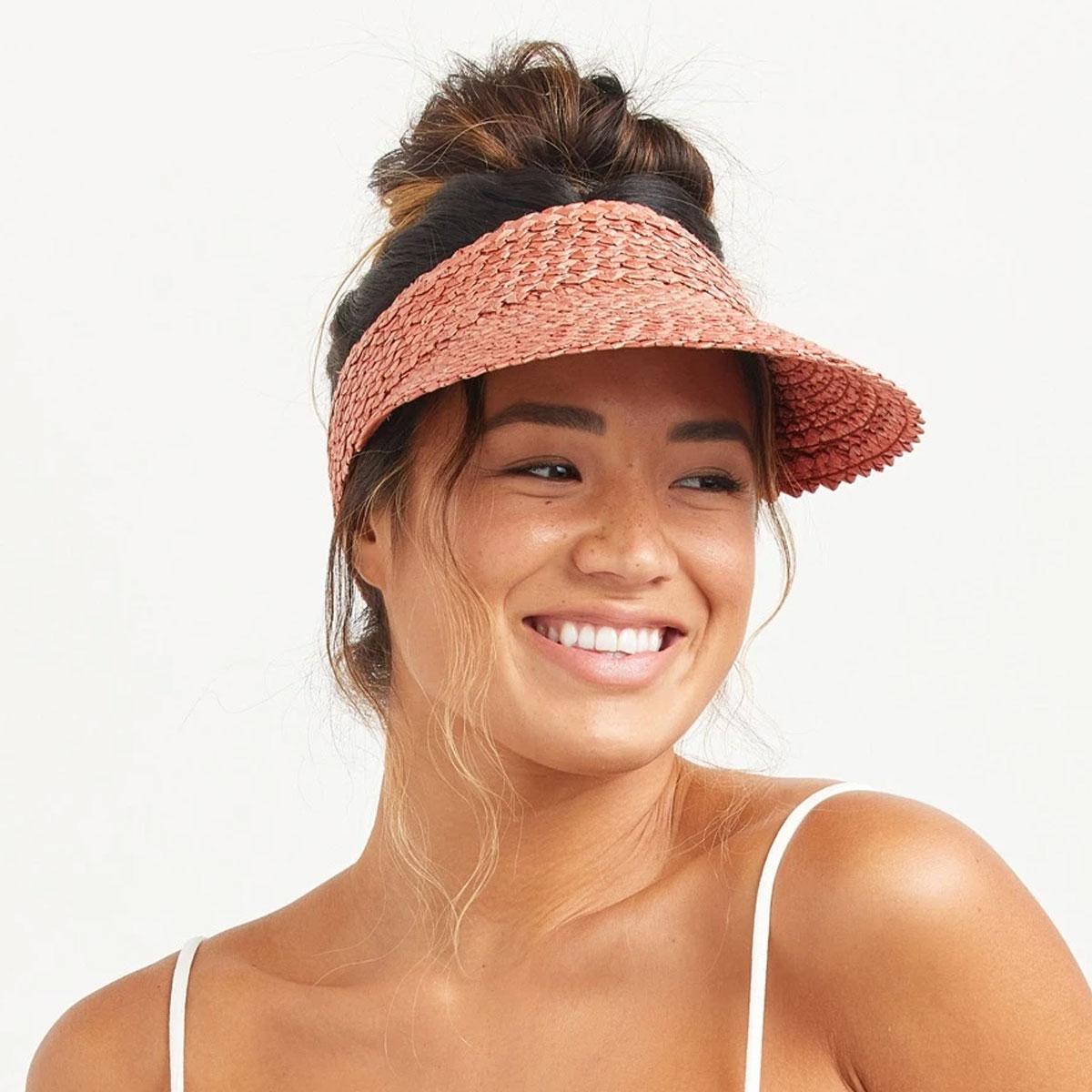 Hemlock Hat Co. | Capri Wheat Straw Visor | 195950 | lsftwo | ROSE
