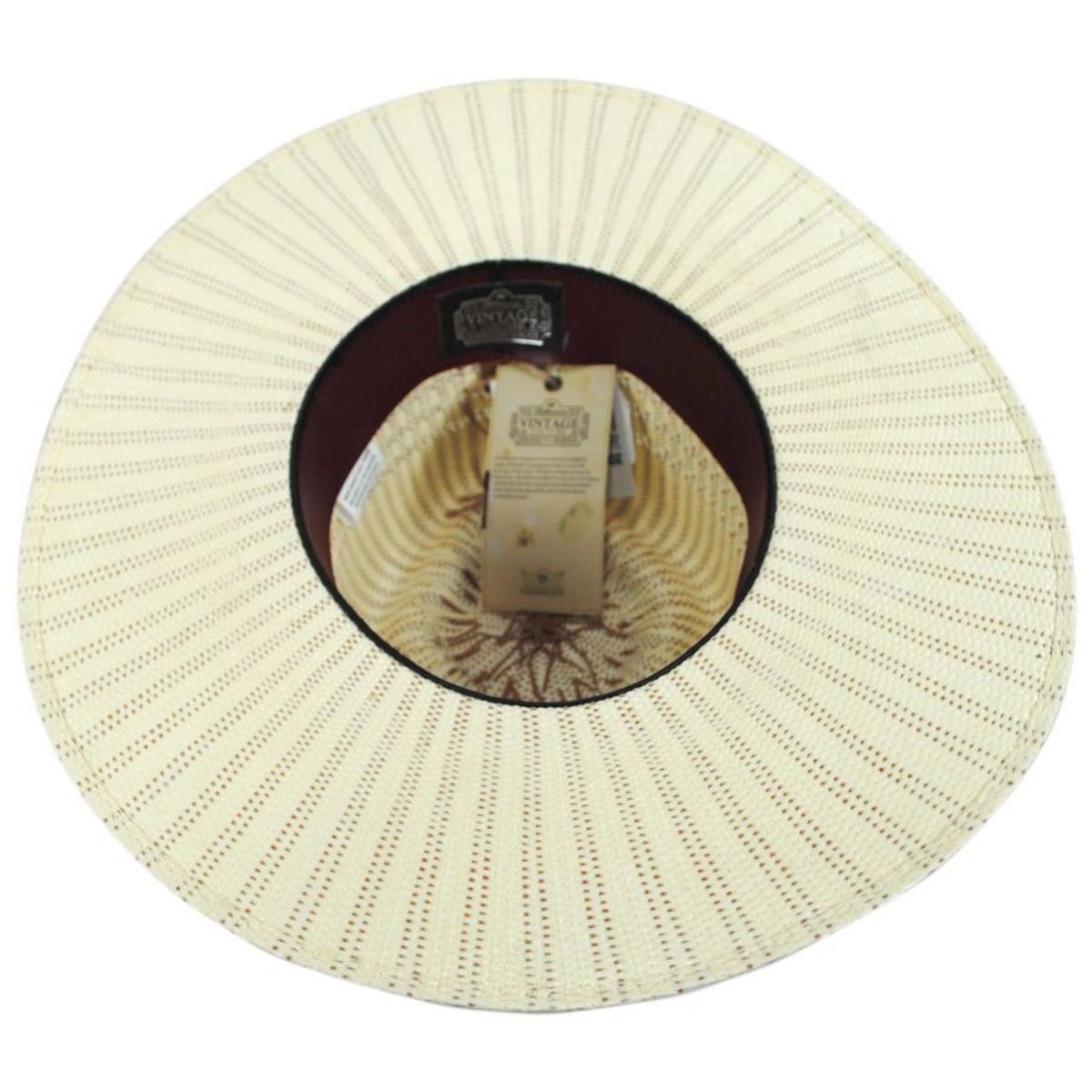 Biltmore | V.C. Diamond Bangora Straw Fedora Hat | 127588 | under | IVORY