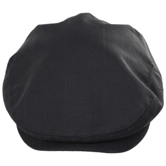 Baskerville Hat Company | Sloane Wool Shadow Windowpane Ivy Cap | 167608 | front | BLACK