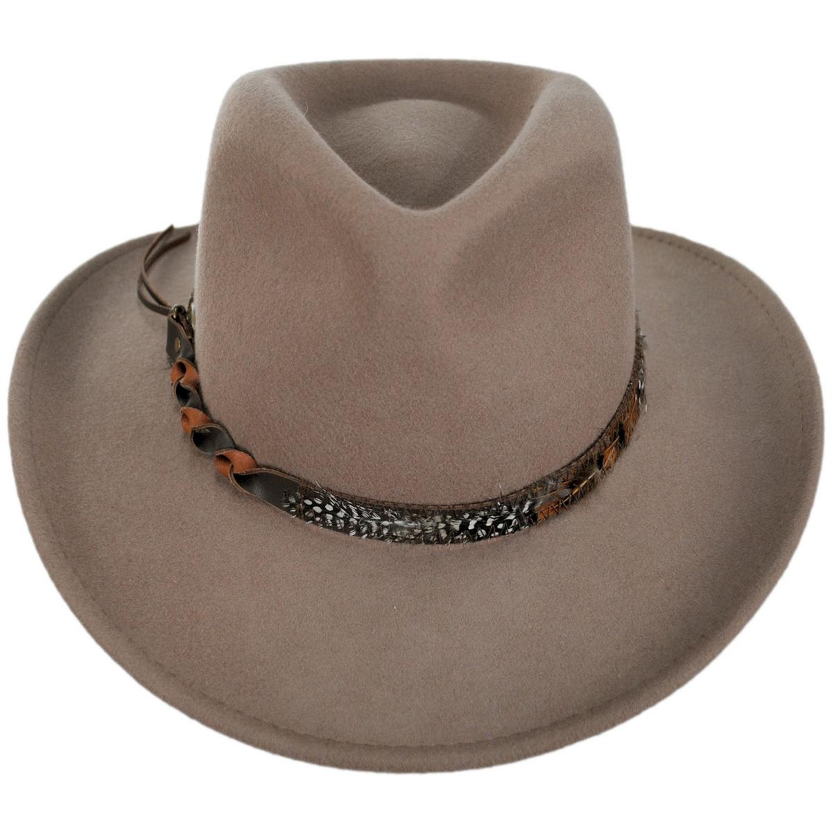 Scala | Desmonda Wool Felt Outback Hat | 123443 | front | PECAN