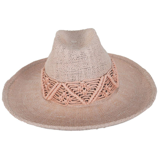 BRIXTON HATS | Matteo Bangora Straw Western Hat | 104059 | front | SOFT PINK