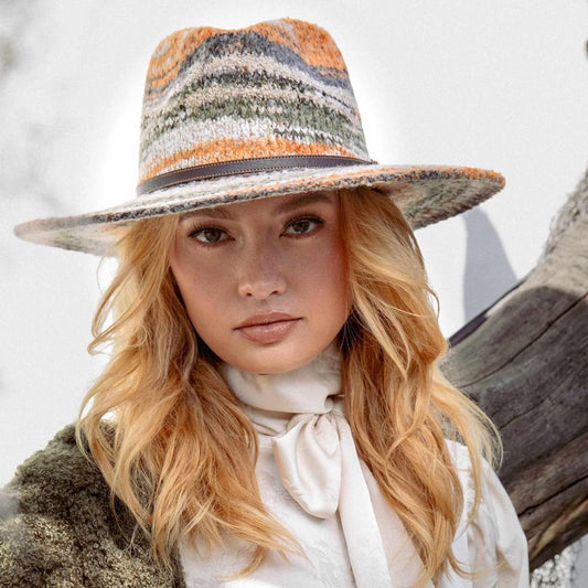 San Diego Hat Company | Mirage Knit Fedora Hat | 108665 | lsfone | EARTHTONES
