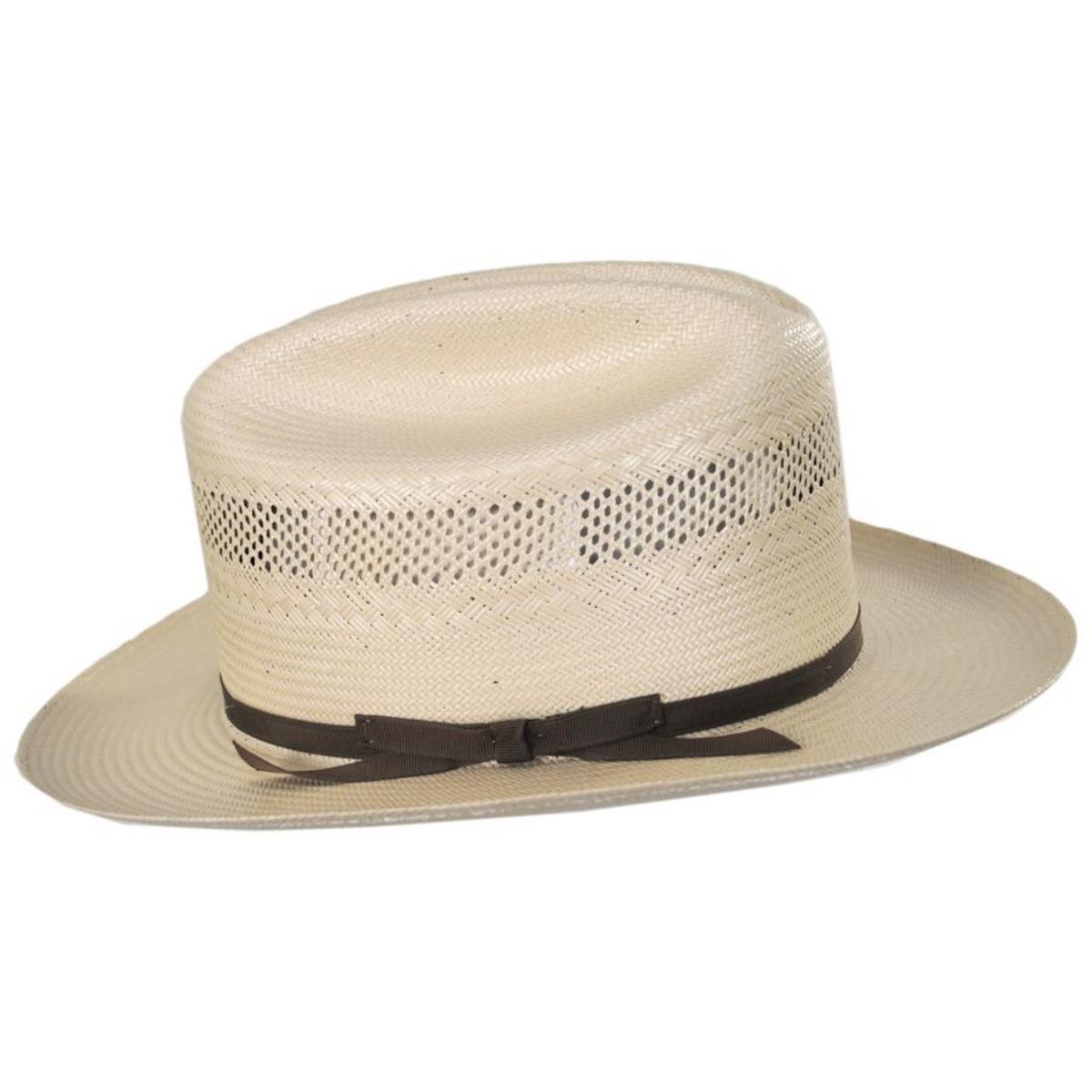 Stetson | Open Road 10X Shantung Vented Straw Western Hat | 126999 | profile | TOASTED