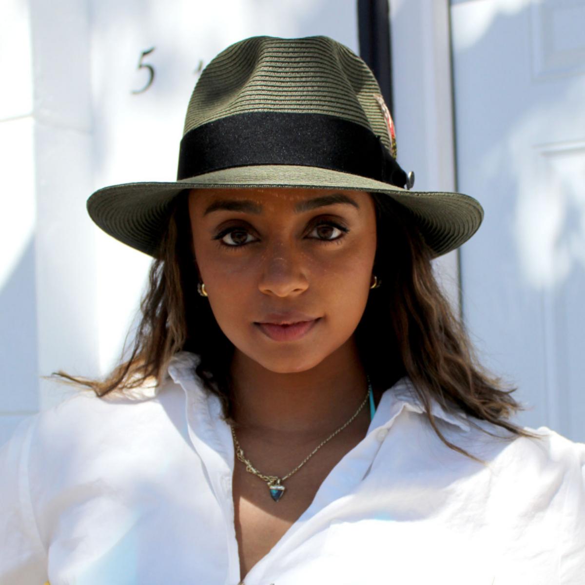 Jaxon Hats | Summer C-Crown Toyo Straw Fedora Hat | 129010 | lsftwo | OLIVE GREEN