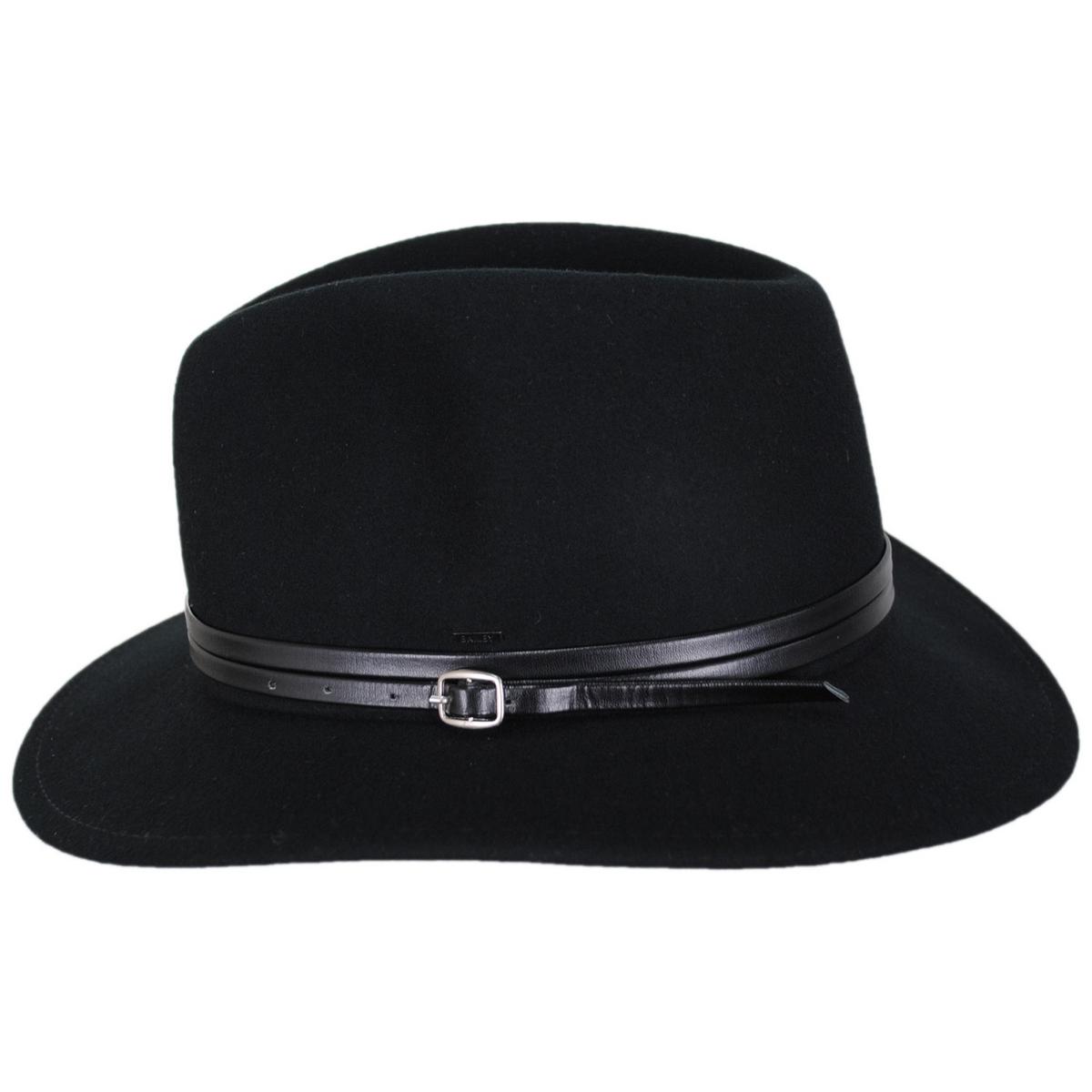 Bailey 1922 | Bair Crushable Wool LiteFelt Fedora Hat | 130103 | profile | BLACK