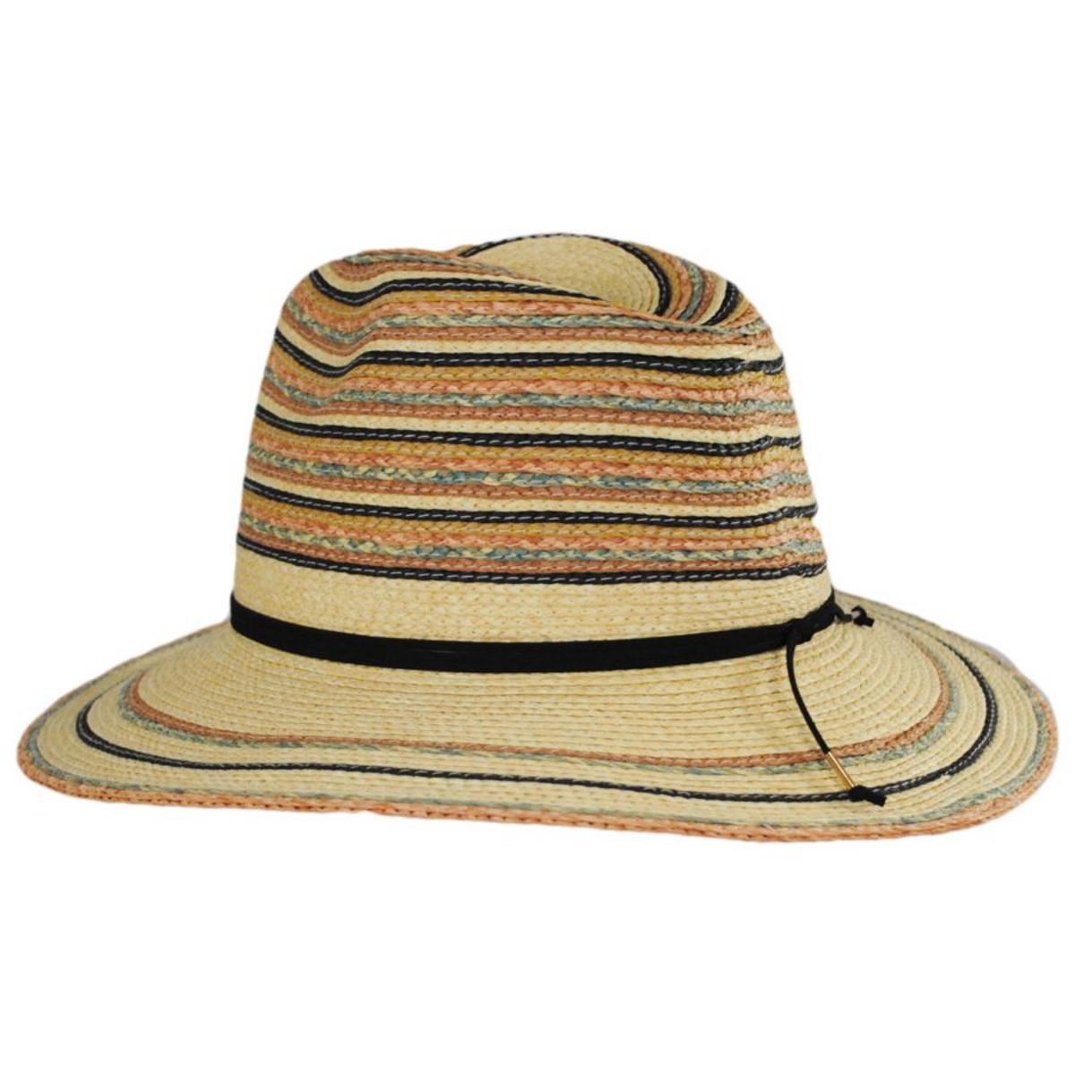 San Diego Hat Company | Paradise Striped Toyo Straw Fedora Hat | 103677 | profile | MULTI