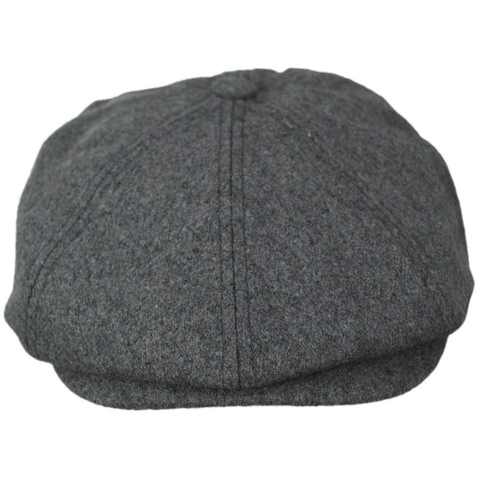 BRIXTON HATS | Brood Melton Wool Newsboy Cap | 161575 | front | DARK HEATHER GREY/WASHED NAVY