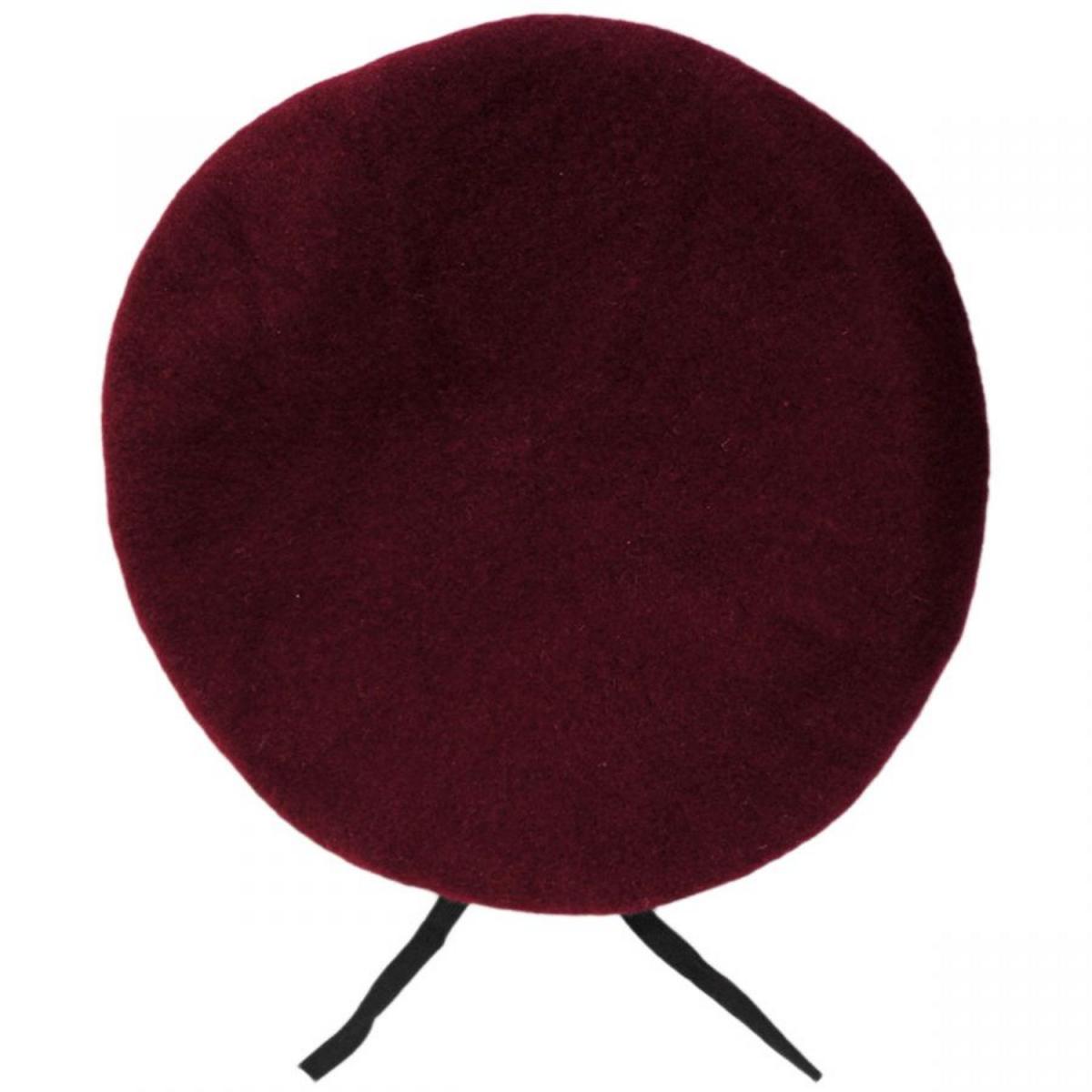 Village Hat Shop | Wool Military Beret with Lambskin Band | 151106 | under | MAROON