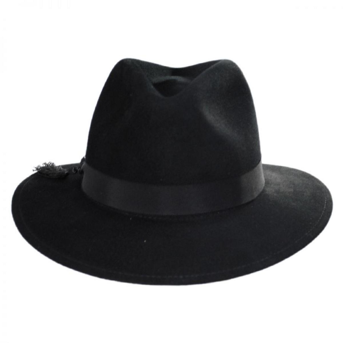 Betmar | Ashland Wool Felt Fedora Hat | 123141 | front | BLACK