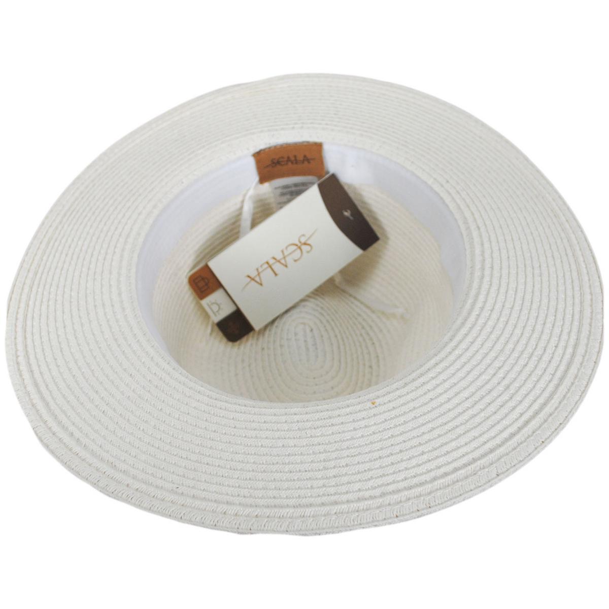 Scala | Chantal Toyo Straw Fedora Hat | 100445 | under | WHITE