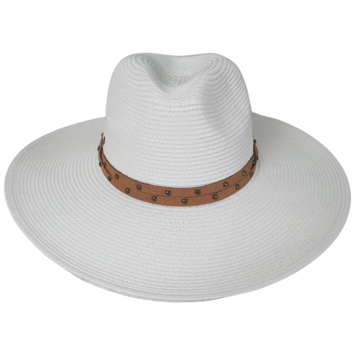 Scala | Misa Toyo Braid Straw Safari Fedora Hat | 105504 | front | WHITE