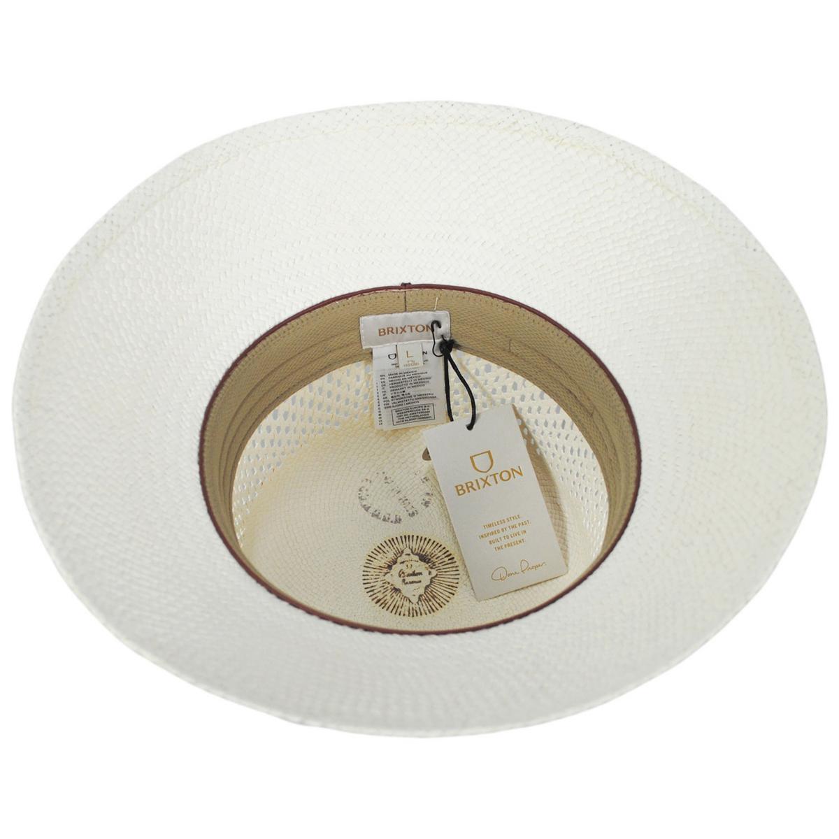 BRIXTON HATS | Lopez Vent Crown Panama Straw Sun Hat | 104052 | under | PANAMA WHITE