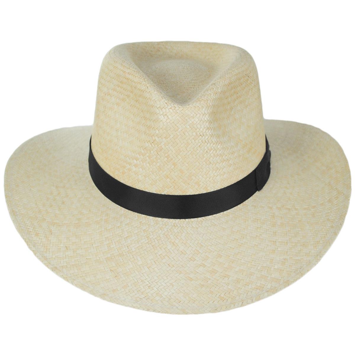 Scala | Belloso Panama Straw Outback Hat | 126077 | front | NATURAL