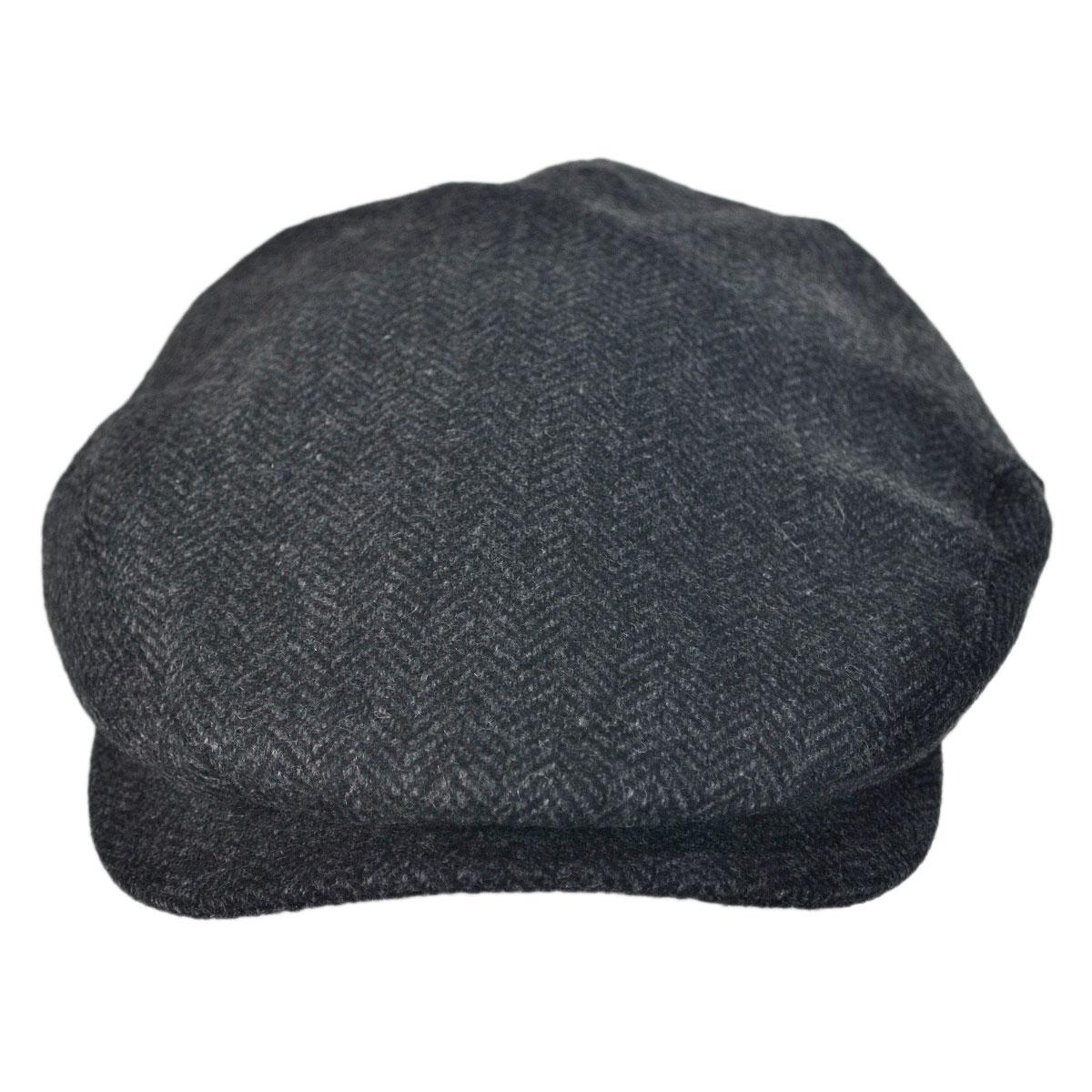 Jaxon Hats | Wholesale Square Bill Herringbone Wool Ivy Cap B2B Pre-Pack | B2B167755 | front | CHARCOAL