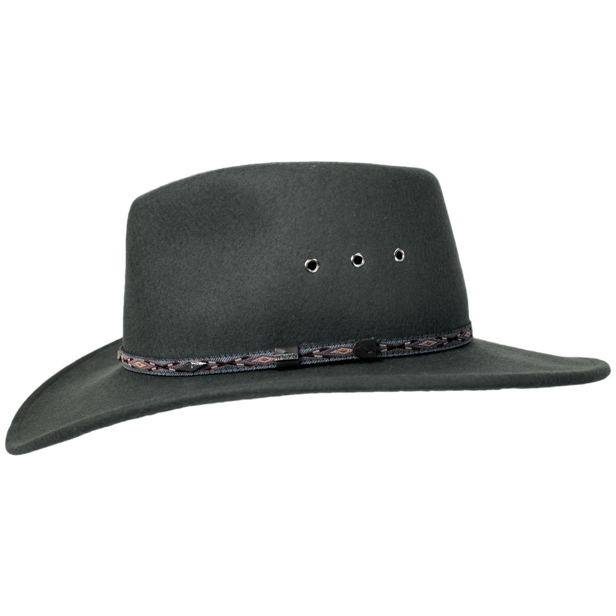 Stetson | Elkhorn Crushable Wool Felt Western Hat | 130689 | profile | STEEL