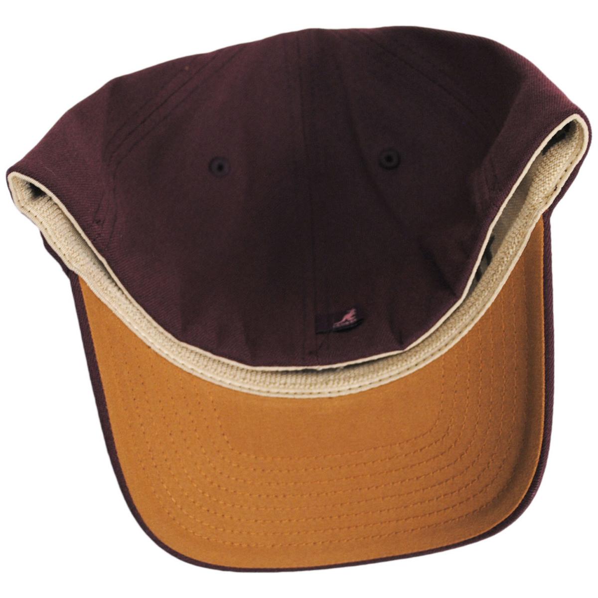Kangol | Leather Patch Flexfit Fitted Baseball Cap | 201125 | under | MAROON