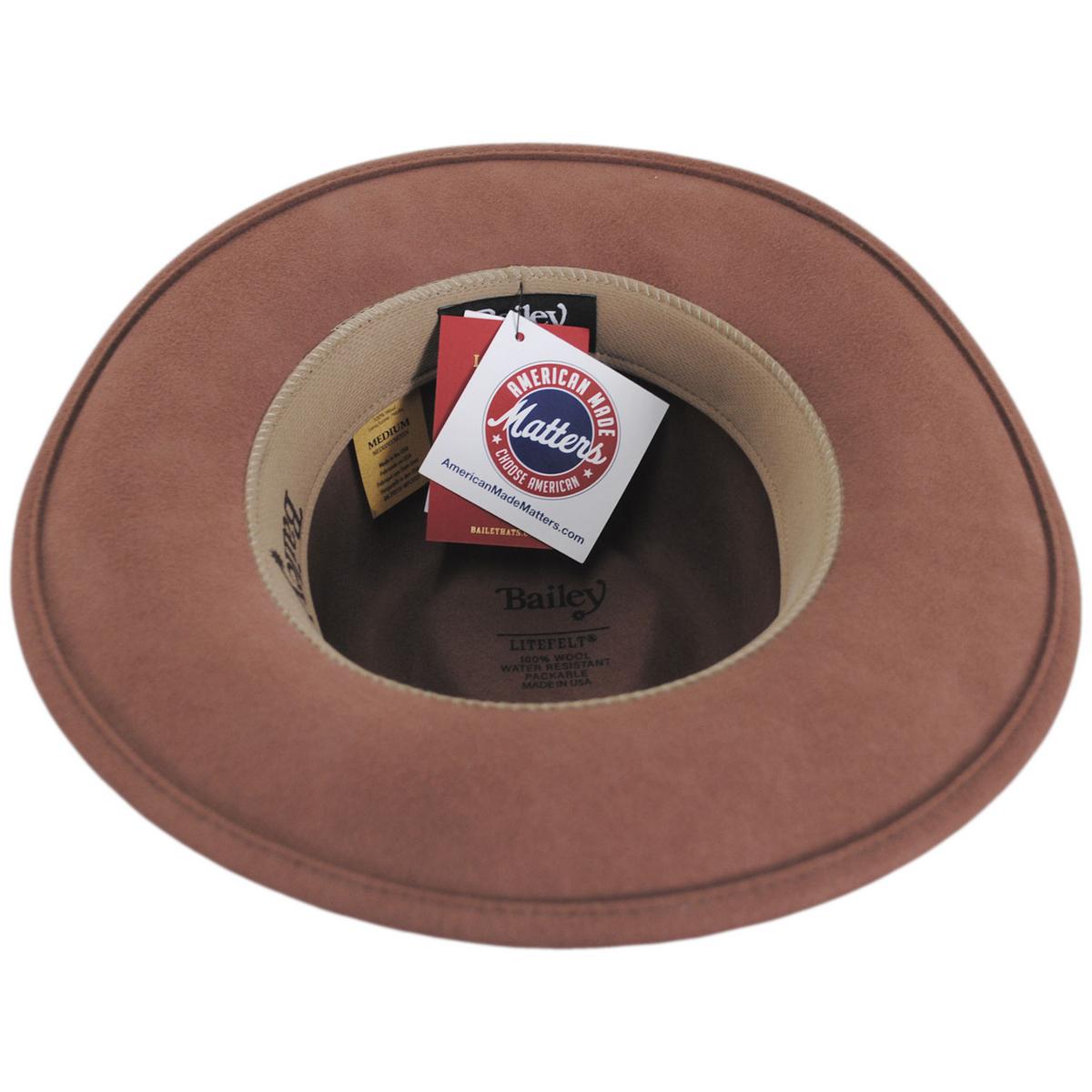 Bailey Western | Barns Crushable Wool LiteFelt Outback Hat | 130108 | under | RAW UMBER