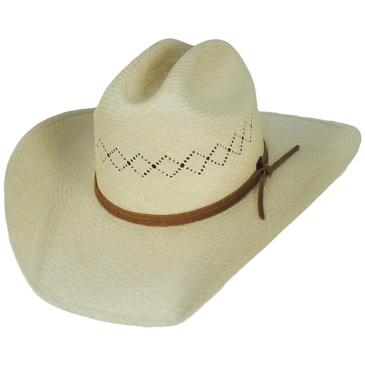BRIXTON HATS | Laredo Panama Straw Western Hat | 128360 | lead | CATALINA SAND
