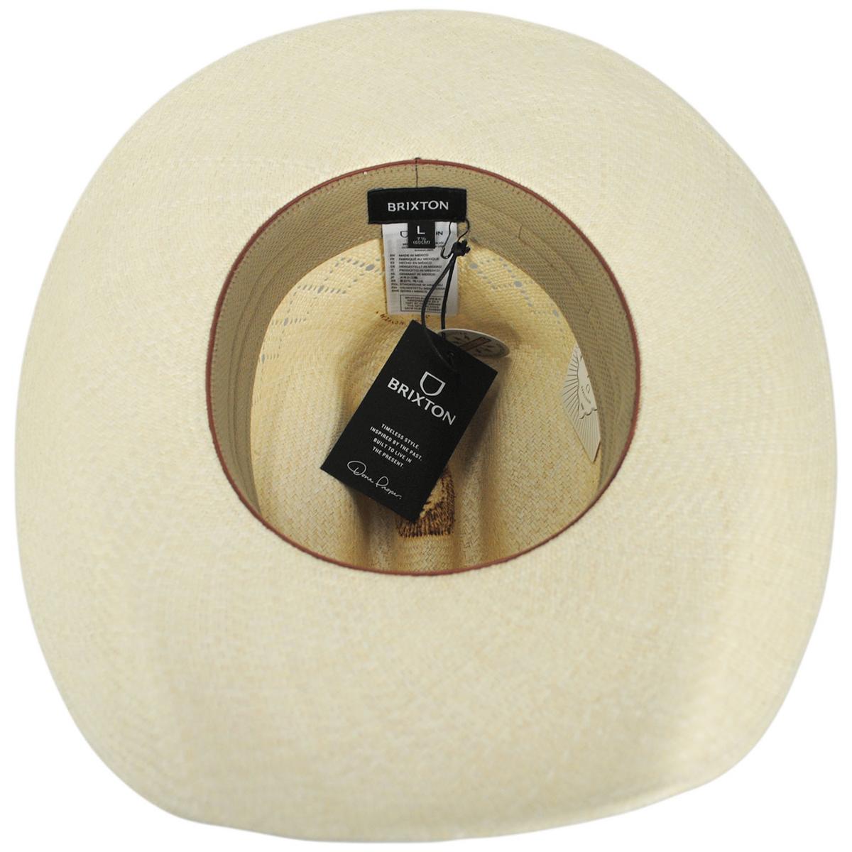 BRIXTON HATS | Laredo Panama Straw Western Hat | 128360 | under | CATALINA SAND