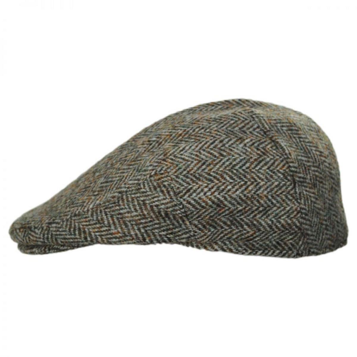 Failsworth | Stornoway Harris Tweed Wool Herringbone Flat Cap-Oatmeal | 177905 | profile | OATMEAL