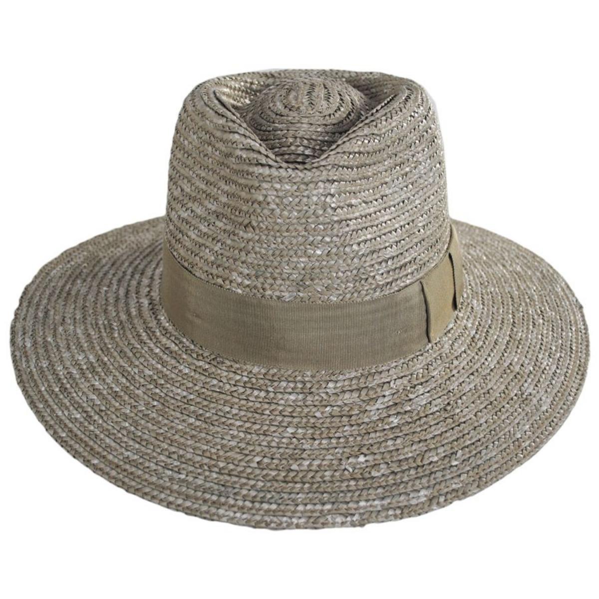 BRIXTON HATS | Joanna Petite Brim Wheat Straw Fedora Hat | 104042 | front | SAND