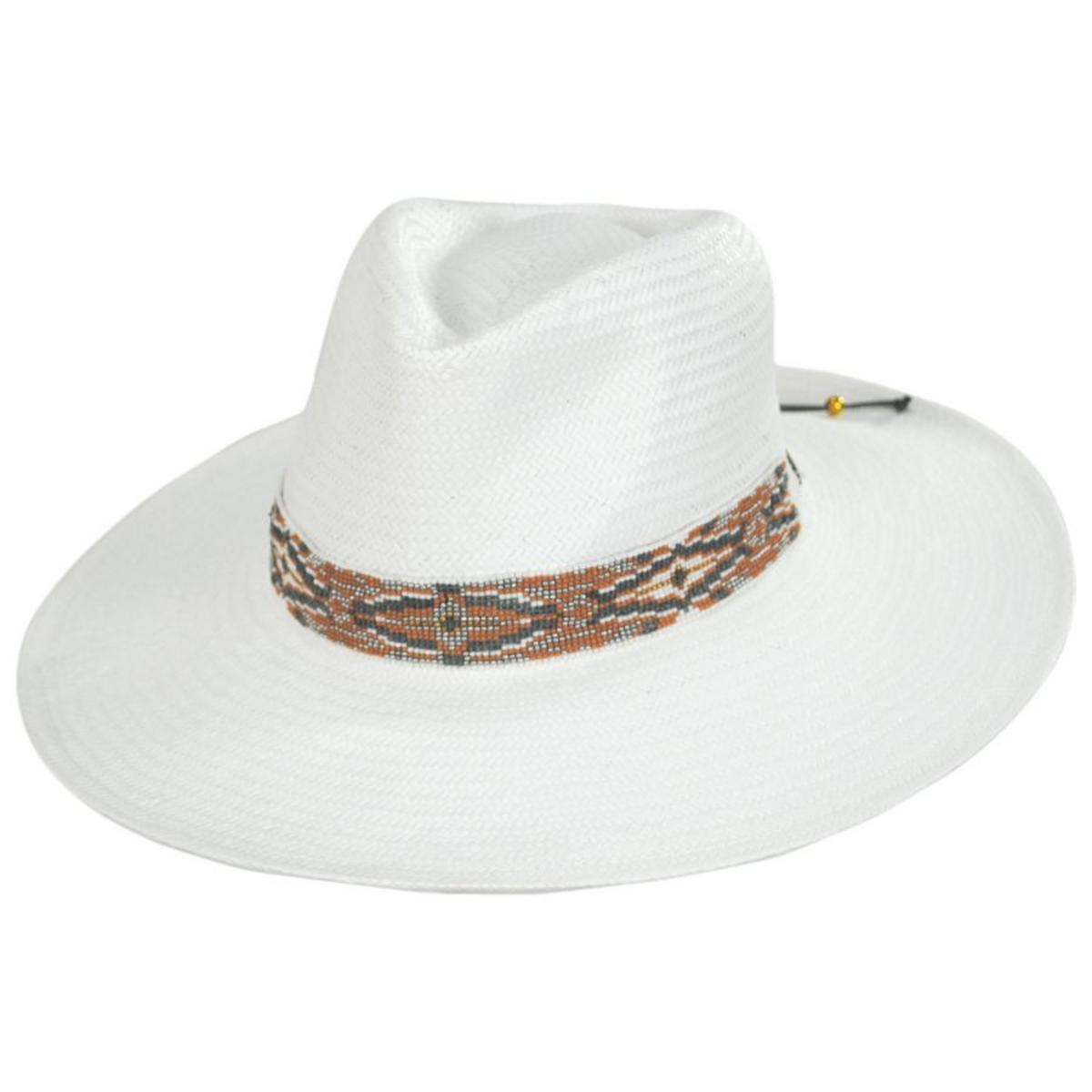 NIKKI BEACH | Dove Toyo Straw Fedora Hat