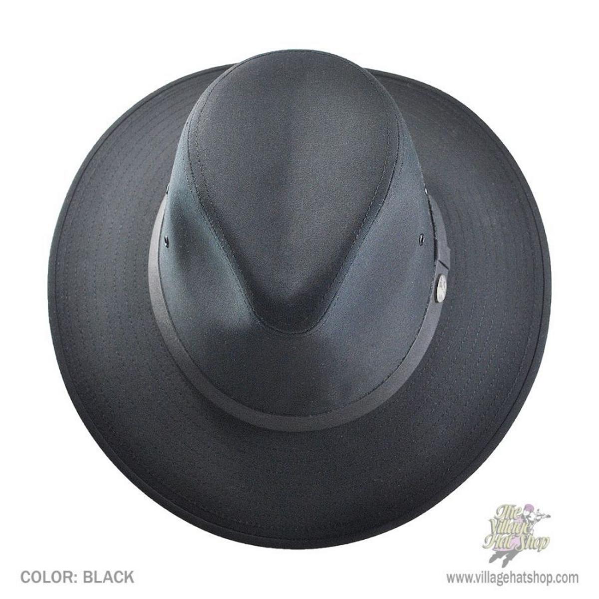 Bailey 1922 | Dalton Cotton Blend Rain Safari Fedora Hat | 147433 | front | BLACK