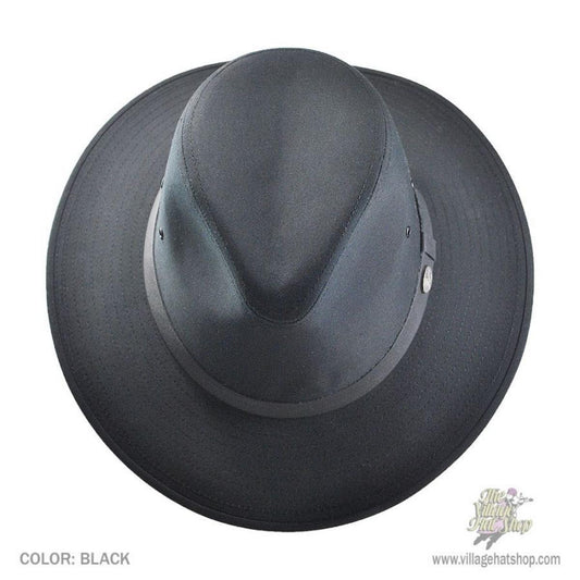 Bailey 1922 | Dalton Cotton Blend Rain Safari Fedora Hat | 147433 | front | BLACK