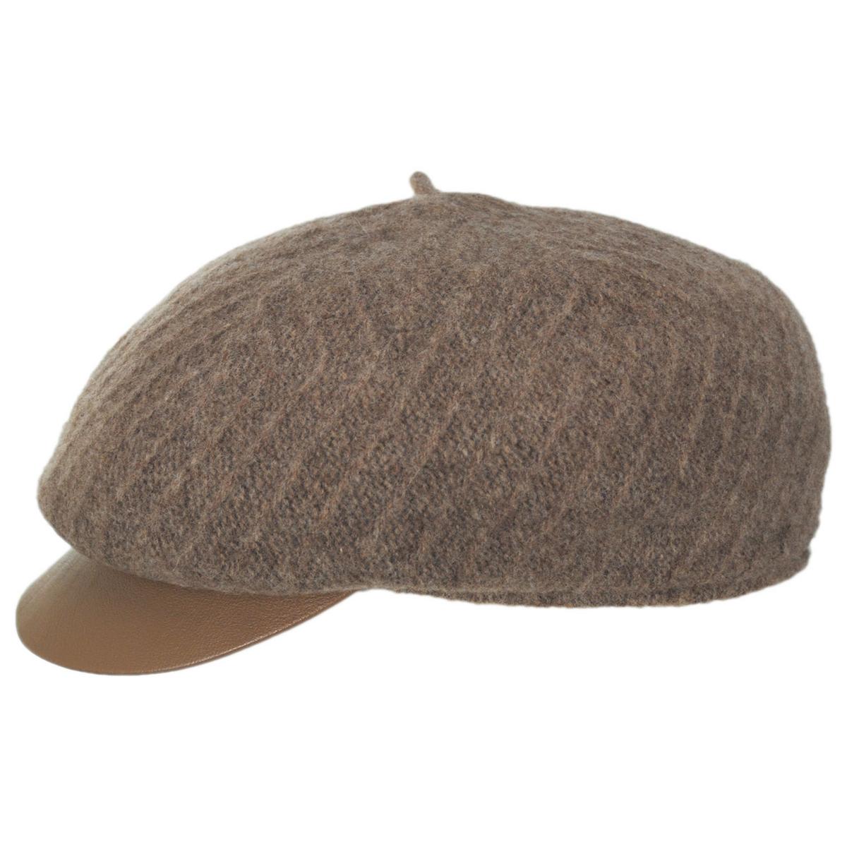 Scala | Alicent Boiled Wool Jockey Cap | 106423 | profile | PECAN
