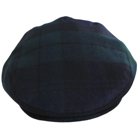 Baskerville Hat Company | Somerset Wool Plaid Ivy Cap | 167674 | front | NAVY/GREEN