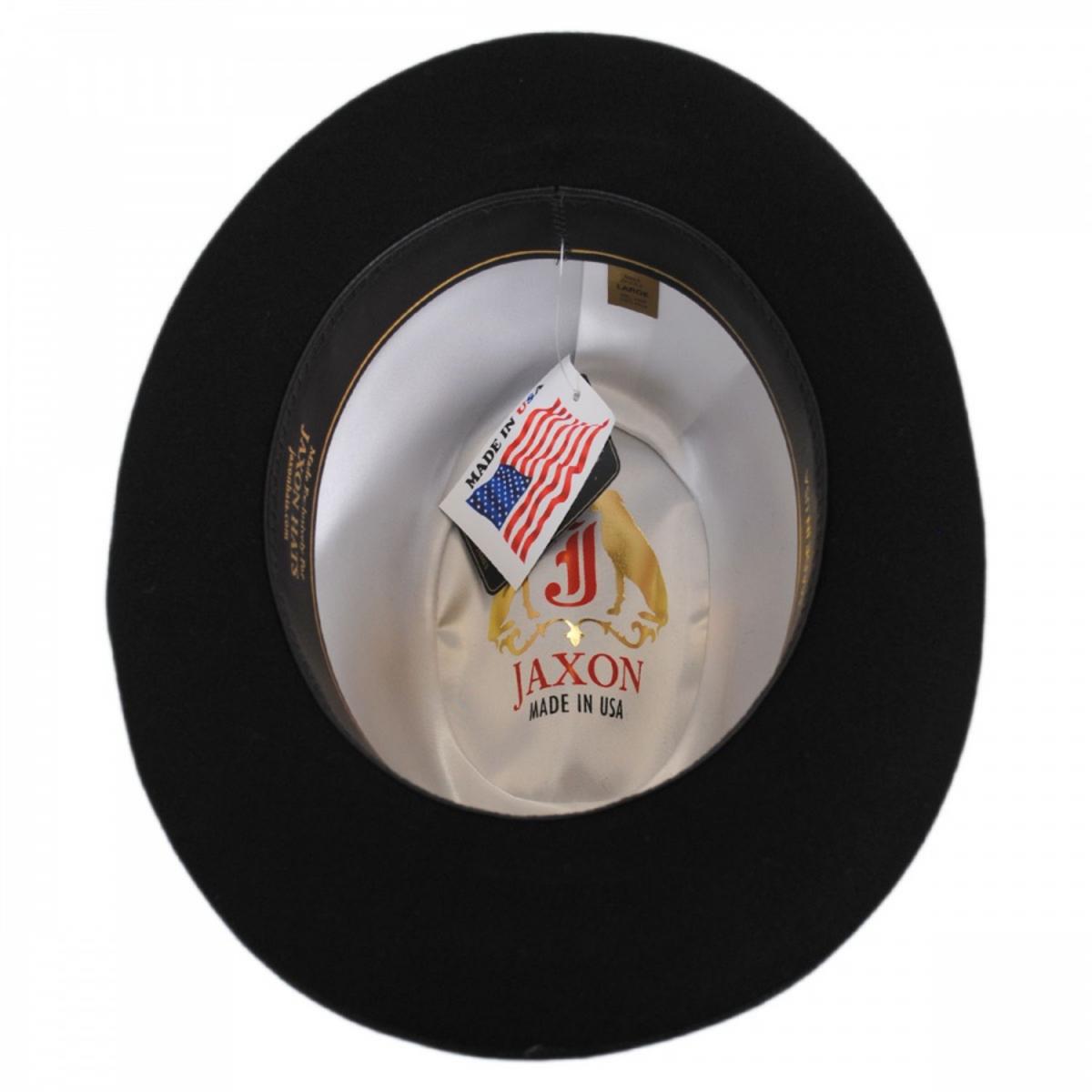 Jaxon Hats | Made in the USA - Classics Wool Felt Godfather Hat | 131301 | under | BLACK