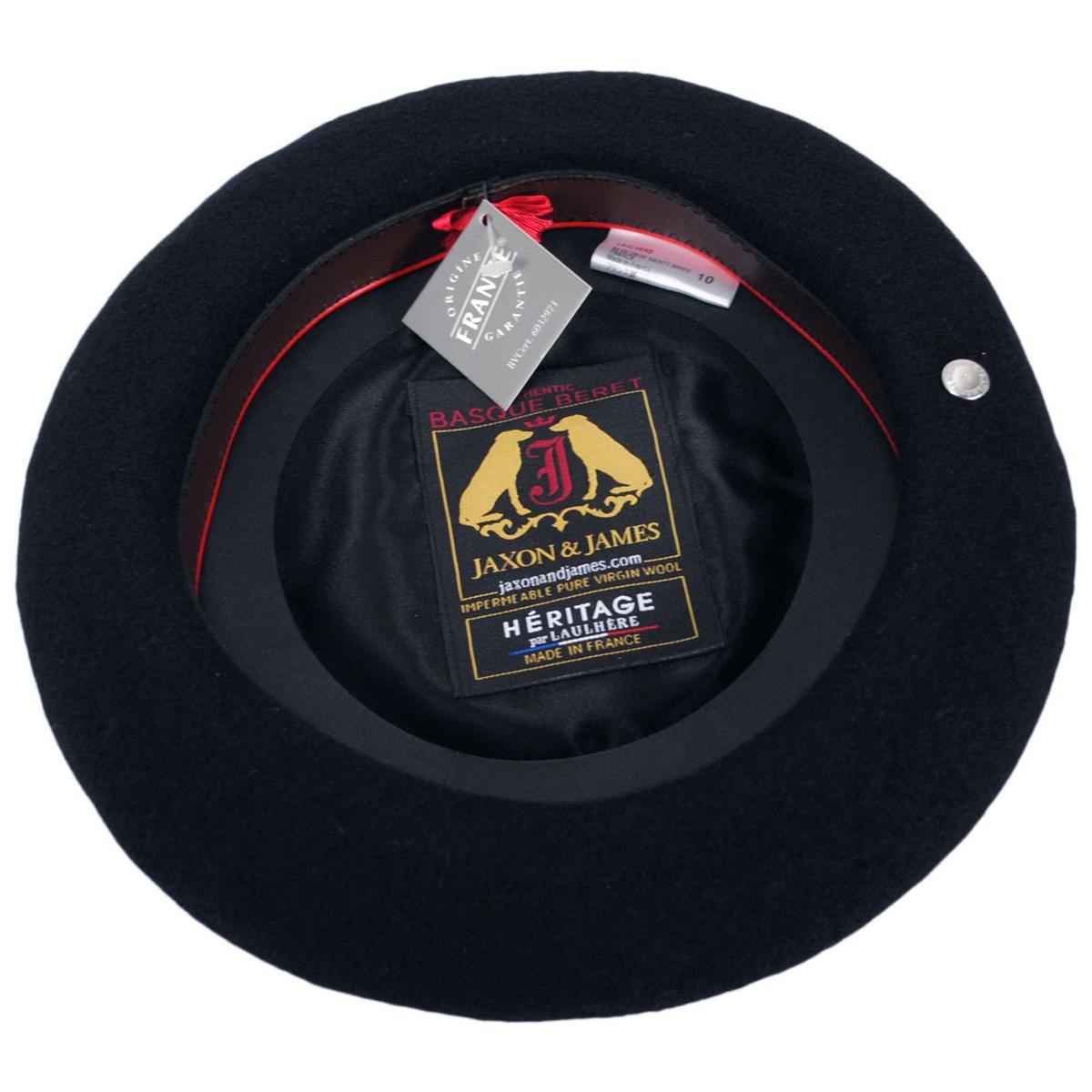 Jaxon Hats | Wool Basque Beret by Heritage par Laulhere | 151051 | under | MARINE