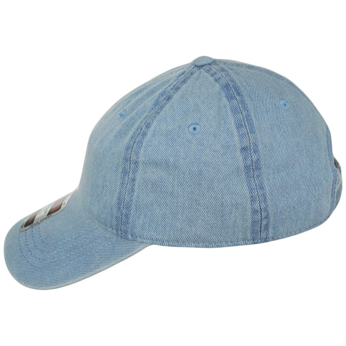 Otto | LoPro Washed Cotton Denim Strapback Baseball Cap Dad Hat | 201405 | profile | LIGHT BLUE