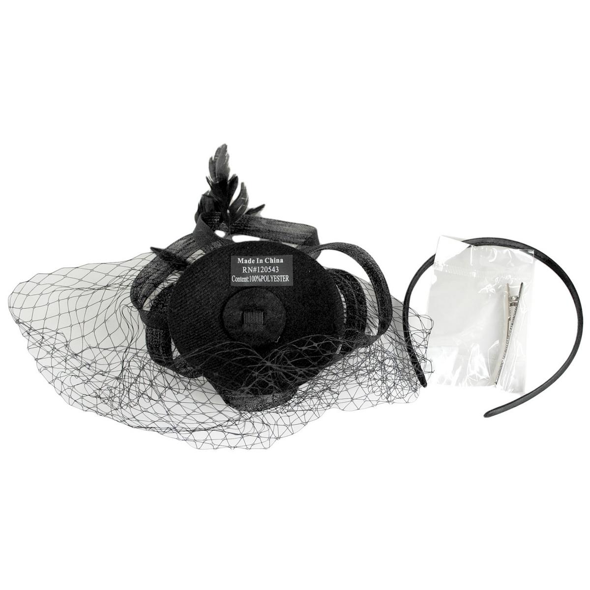 Jeanne Simmons | Selena Fascinator Hat | 120766 | under | BLACK