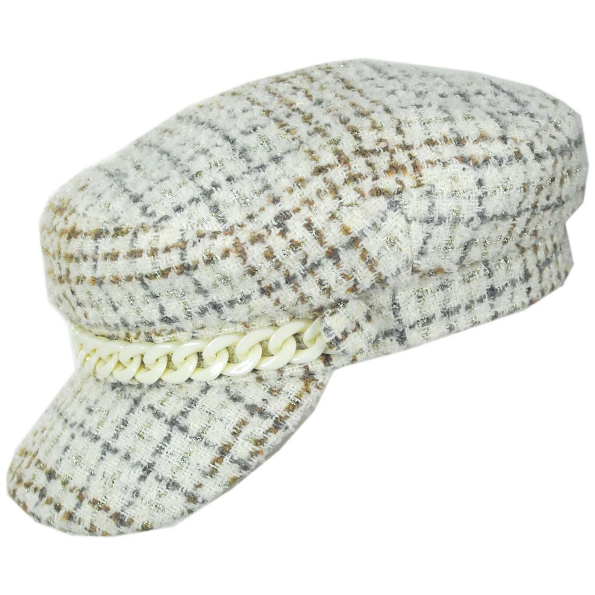 San Diego Hat Company | Emmy Lou Tweed Cabbie Cap | 108655 | profile | IVORY