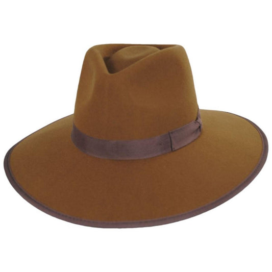 BRIXTON HATS | Jo Wool Felt Rancher Fedora Hat - Brass | 123929BRS | lead | BRASS
