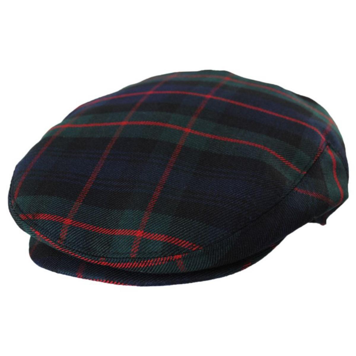 Baskerville Hat Company | Pelham Plaid Wool Ivy Cap | 167662 | lead | GREEN/BLACK