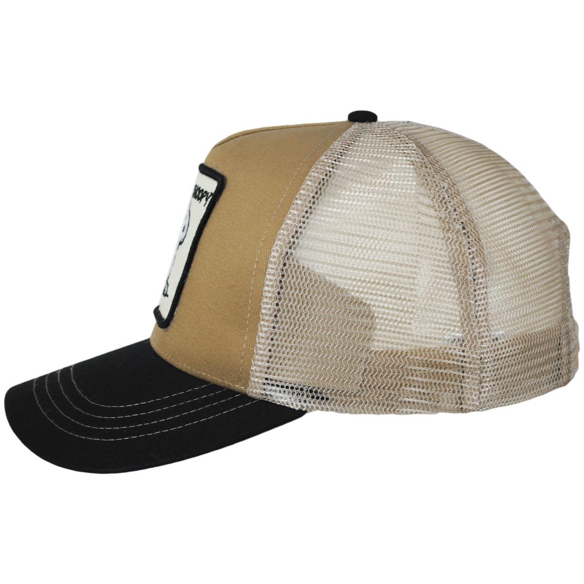 Peanuts | Snoopy Mesh Trucker Snapback Baseball Cap | 201302 | profile | TAN