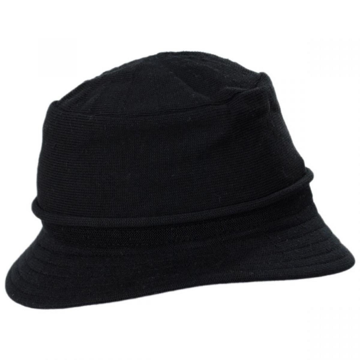Parkhurst | Beach Cotton Knit Bucket Hat | 187151 | profile | BLACK
