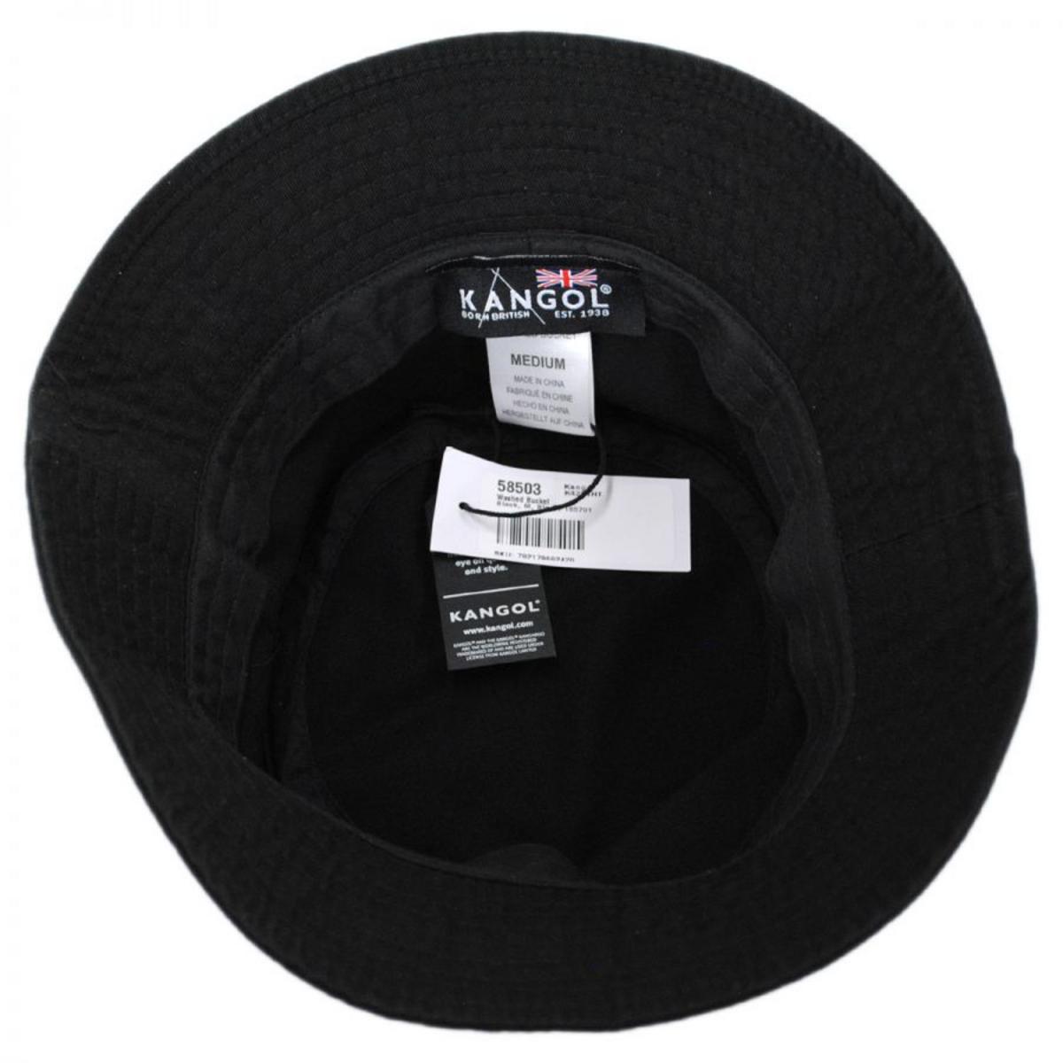 Kangol | Washed Cotton Bucket Hat | 185701 | under | BLACK