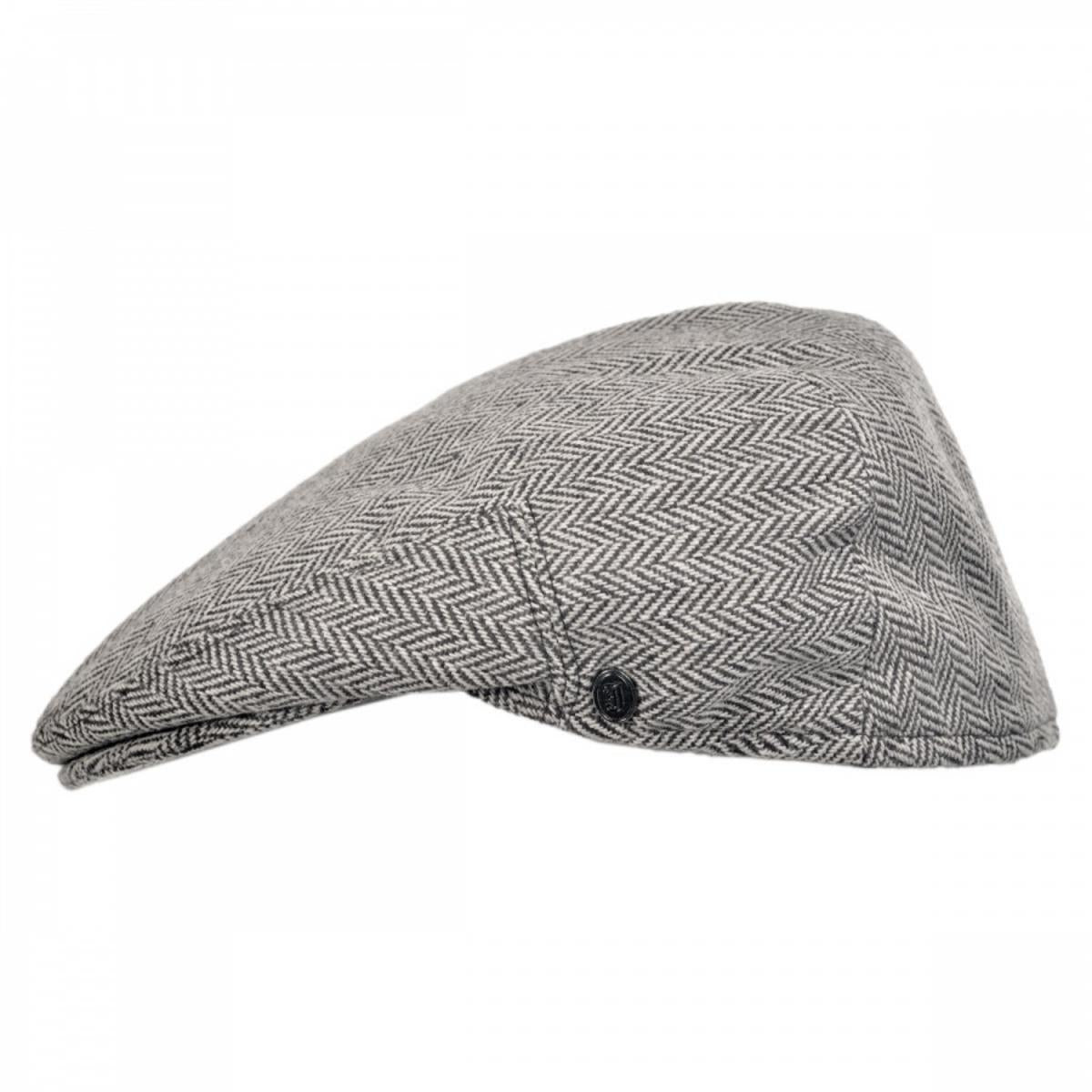Jaxon Hats | Herringbone Wool Blend Ivy Cap | 167750 | profile | GREY