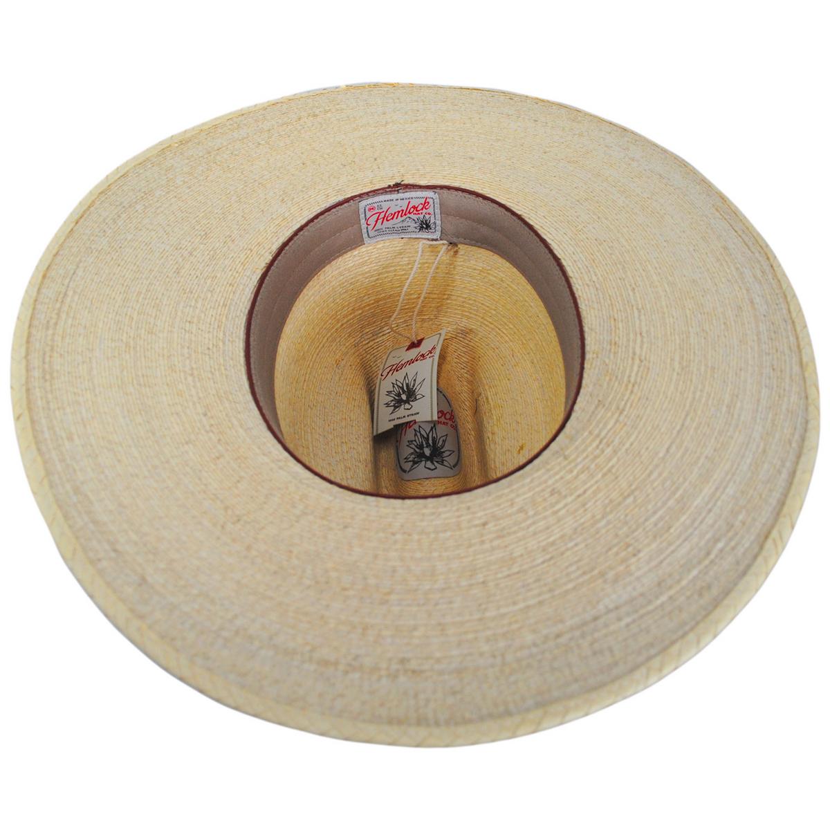 Hemlock Hat Co. | Toluca Fine Palm Straw Cattlemen Western Hat | 129584 | under | SAND
