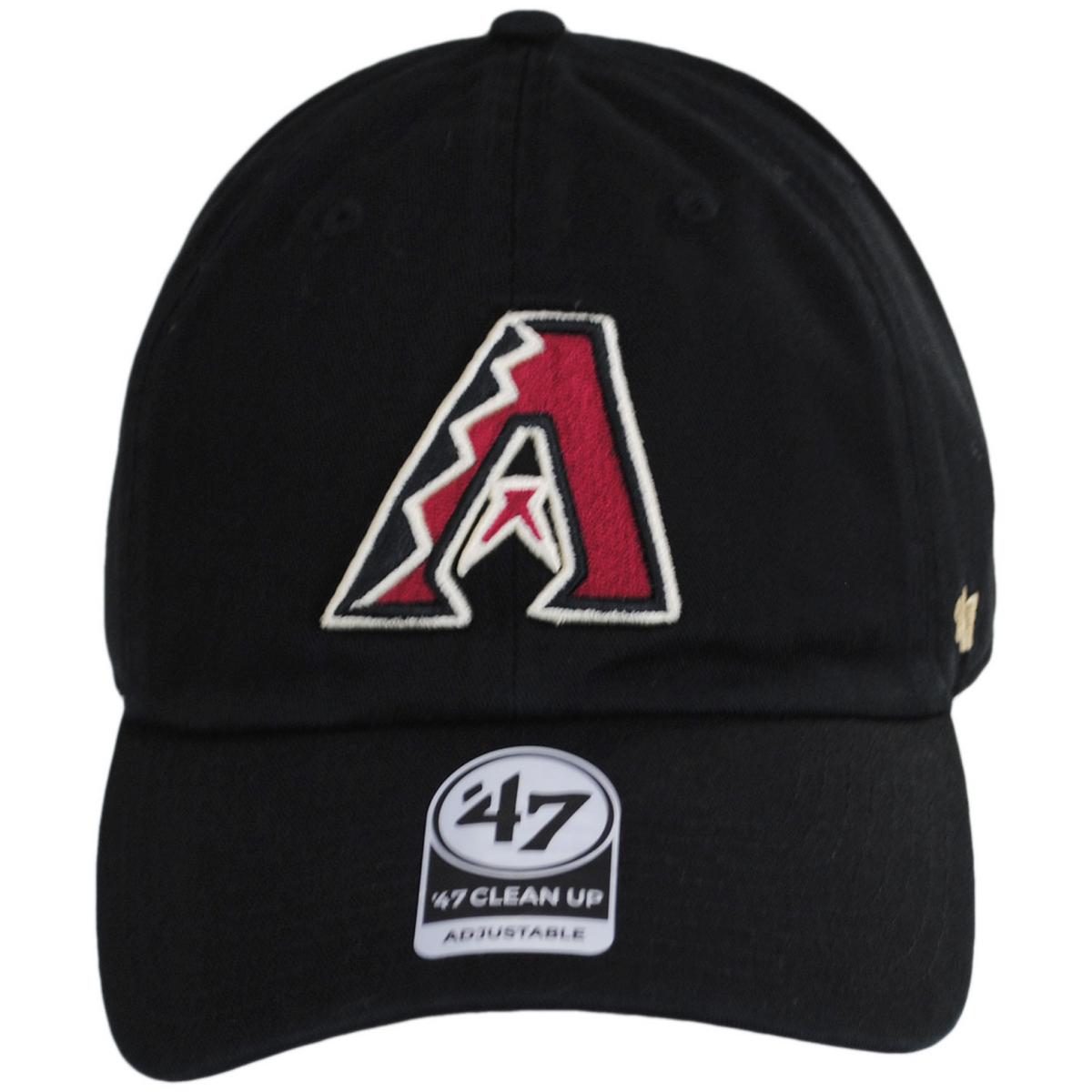 47 Brand | Arizona Diamondbacks MLB Clean Up Strapback Baseball Cap Dad Hat | 203091 | front | BLACK/RED