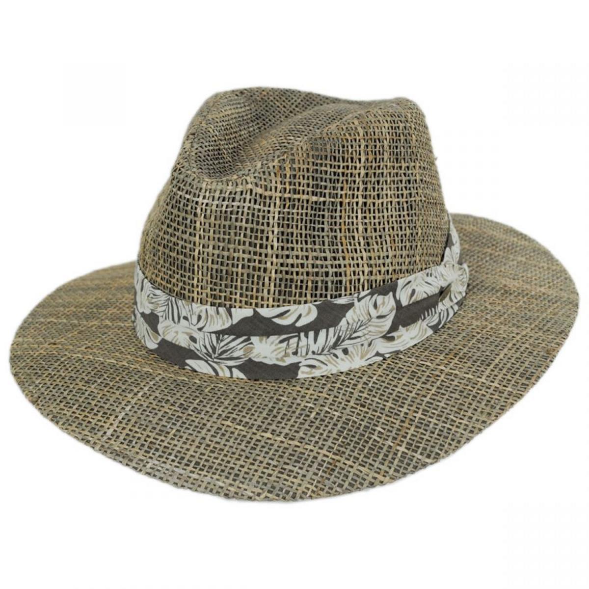 Scala | Quest Seagrass Straw Safari Fedora Hat | 126344 | lead | NATURAL